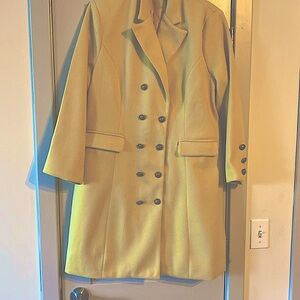 Women’s SHEIN Yellow/Gold Double Breasted Coat.